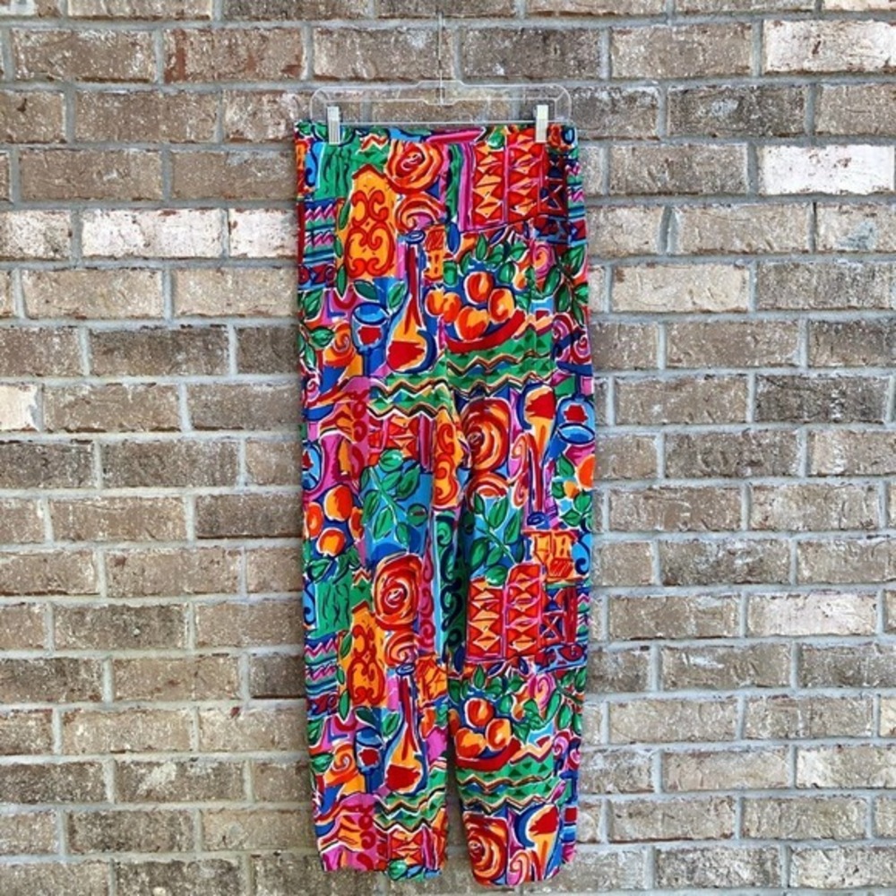 Vintage Floral  Wide Leg Pants